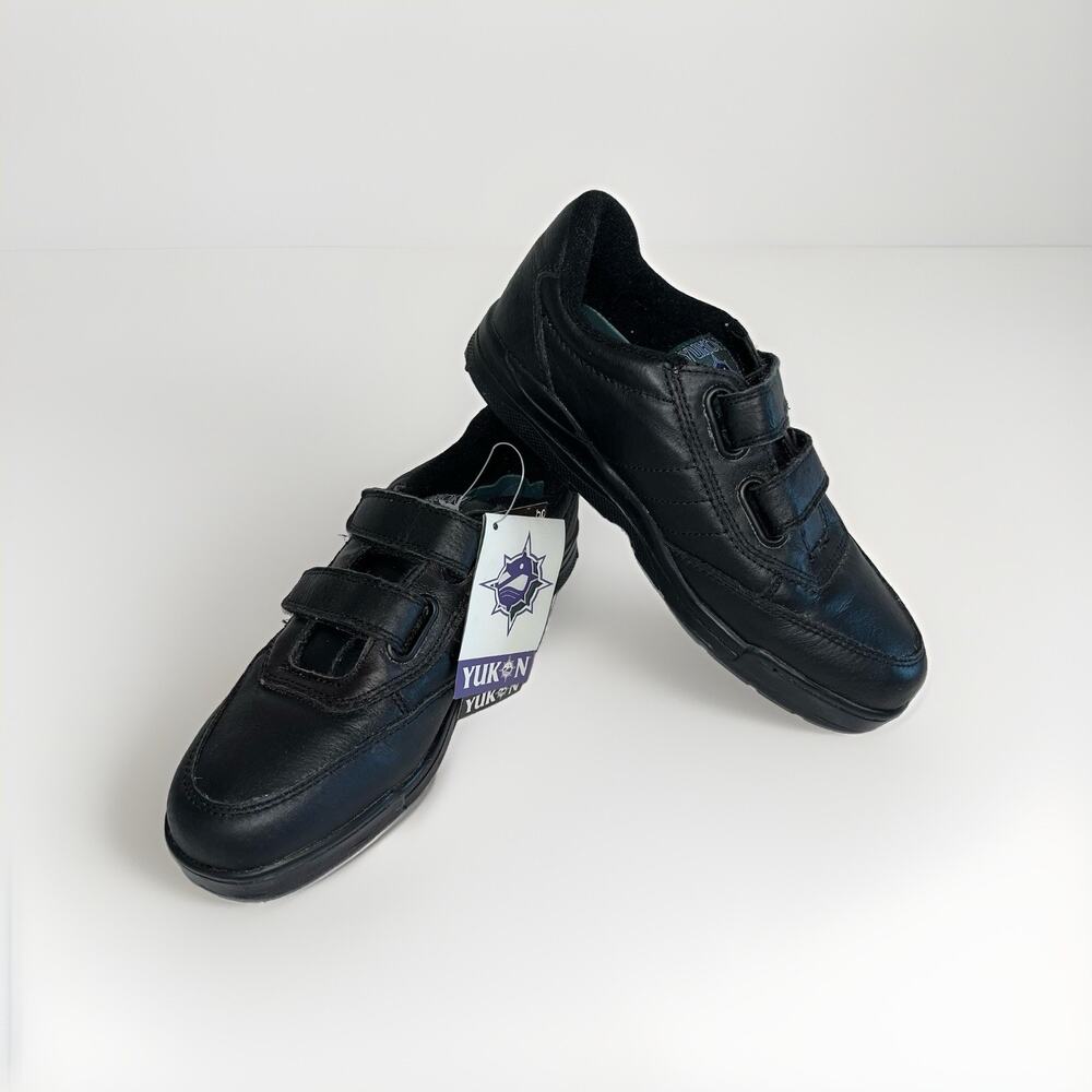 Yukon Journey Black Leather Adjustable Strap Walking Shoes Men’s 8.5